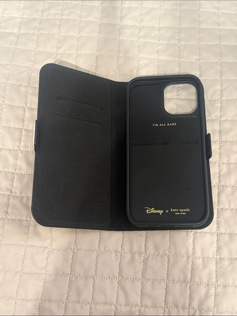 kate spade White Black Polka Dot Minnie Mouse Folio Phone Case with Red Accents